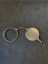 Ancienne Paire Loupe Lorgnette Binocle Argent Emaillé Vintage Old 