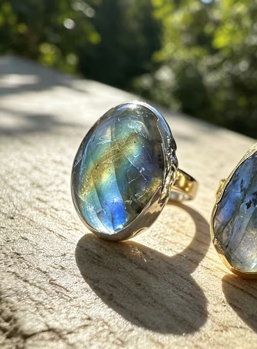 Bague ajustable labradorite - ajustable, en