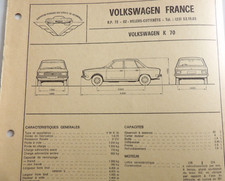 Fiche technique automobile VOLKSWAGEN K 70