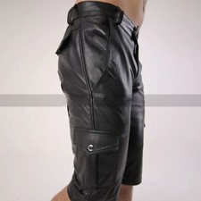 Shorts En Cuir Noir Pour