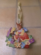 SUSPENSION DE PAQUES, LIEVRE, PAPILLON ET FLEURS PRINTANIERES