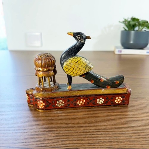 Boîte indienne ancienne paon - boîte,
