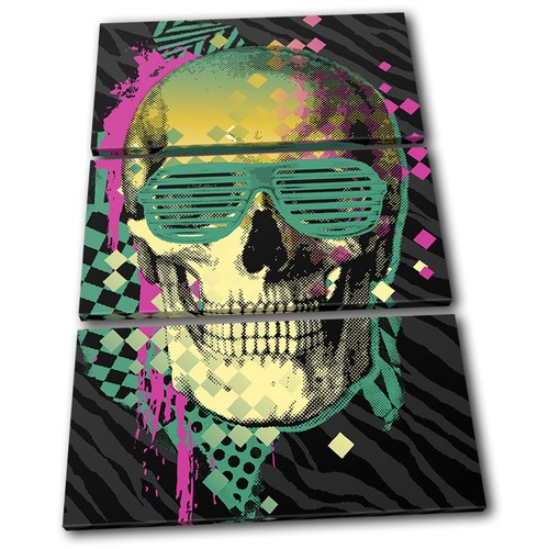 Skull skeleton retro neon - skull, 80's