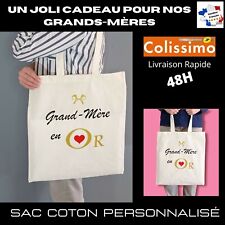Cadeau Fête Des Grands-Mères Sac Tote Bag Personnalisé Coton Fabriqué En France