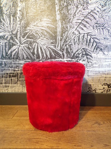 Tabouret pouf moumoute vintage - moumoute,