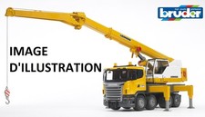 rare BRUDER CAMION SCANIA SUPER 560R 8X4 avec grue LIEBHERR 1/16 #03570 / #03571