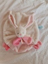 Doudou plat lapin Rose /blanc