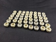 Lot x48 petits pots godets escargots vintage en grés vernissé gris / beige four