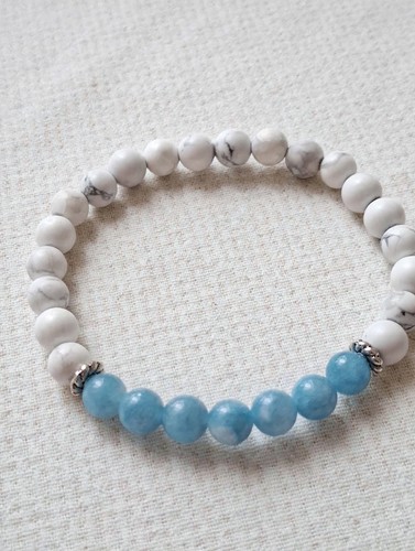 Bracelet howlite blanche - bracelet, et