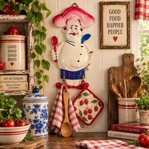 Vintage 1980s ceramic chef - vintage,