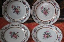 CHINE, Compagnie des Indes - Lot 4 Assiettes en Porcelaine au Émaux Roses XVIIIe