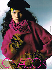 PUBLICITE ADVERTISING 074  1991  CHACOK   mode haute couture manteaux