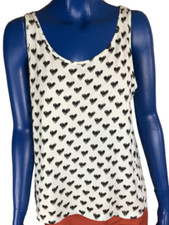 Primark Haut Amour Femme Bleu Coeur Débardeur Ss Manche Top Qualité Taille 42 FR