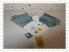 Doudou Plat Ane Paco Tons de Bleus Blanc Hugo Victor et Lucie Noukies Noukie's