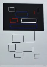 Composition Géométrique Avec Traits SIGNÉE À LA MAIN Geneviève Claisse
