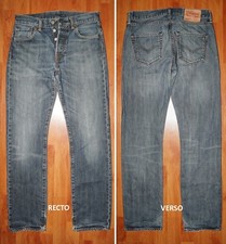JEANS LEVIS 501 "Staight" W29L32 (FR t39) bleu clair délavé 4016