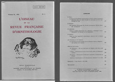 L OISEAU ET LA REVUE FRANCAISE D'ORNITHOLOGIE . volume 52, 1982 N° 3