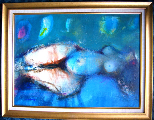 Couché belle peinture - nu,