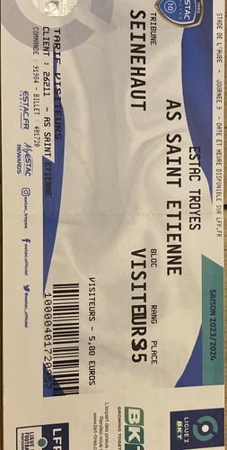 Troyes asse billets match - billets, de