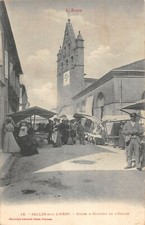 CPA 11 SALLES SUR L'HERS HALLE ET CLOCHER DE L'EGLISE