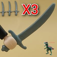 X3 Playmobil épée grise guerrier cosaque - corsaire bateau pirate - sabre...