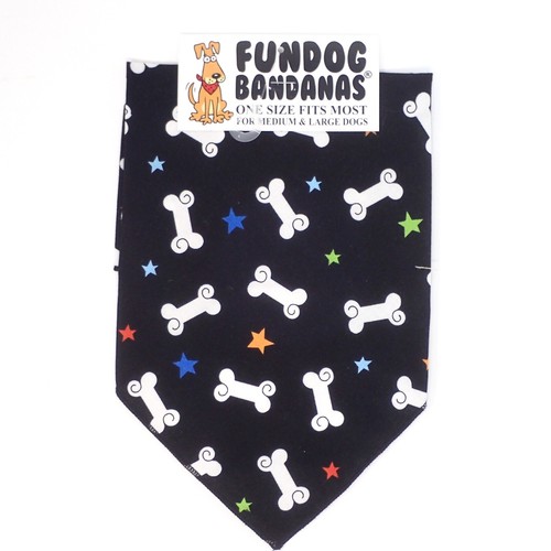 Fun dog bandana black - black, with