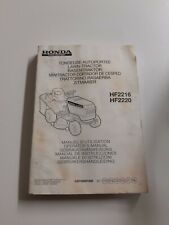 manuel d utilisation de tracteur tondeuse autoportée Honda HF2216 - HF2220