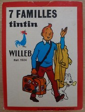 TINTIN JEU DES 7 FAMILLES Picaros Sydney Lune Licorne Hergé Lombard Willeb 1977