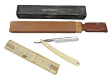 Rasoir Coupe choux SOLINGEN KLIHASO et son couteau à aiguiser cuir d'affilage