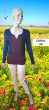 Caroll Taille 40  Superbehaut top tee shirt manches longues bleu marine bordeaux