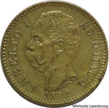 V7562 Rare Faux Epoque Italy 20 Lire Umberto Ier 1882 Roma Or Gold AU