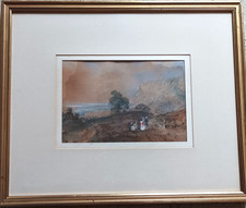 Promeneurs dans un paysage