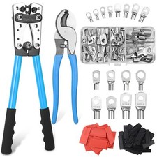 Pince à sertirGrande pince à sertir de câbles de batterie 10-1/0 AWG 6/10/16/...