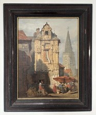 BRETAGNE /Tableau ancien huile Sur Toile Encadre Signé /antique/religieux