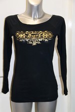 joli haut sweat noir et doré et perles GUESS JEANS taille S EXCELLENT ÉTAT
