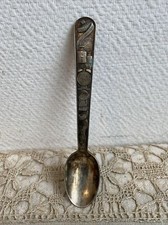 Ancienne Cuillère Métal Argenté Naissance Deco Souvenir Cluses 1950