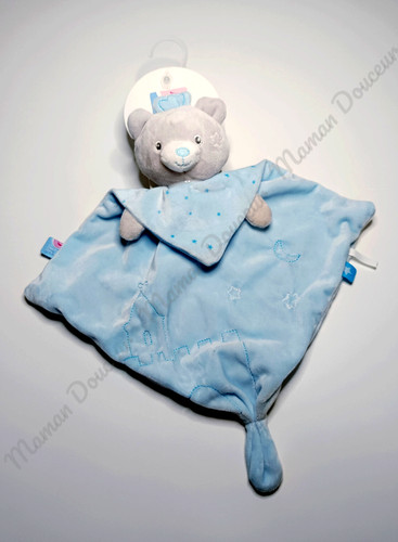 Doudou plat ours gris blanc - doudou,