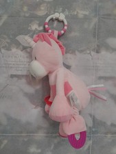 C48/Gipsy Doudou Licorne Rose A Accrocher Grelot Vibrant Dentition Miroir Anneau