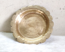 Plaque En Bronze Ethnique Collectible Design Floral Mandala 19C ME543