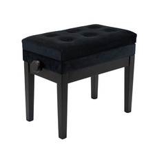 Banc de Piano Avec Compartiment pour Notes, Résistant, Noir Mat, Coussin Velour,