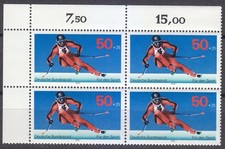 Germany 1978 MNH Mi 958 Giant Slalom. Bloc de 4 / Ski alpin **