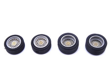 ALEZAN MODELS . ACCESSOIRES 1/43 . SET 2 ROUES AV+AR . BBS . 4 ECROUS . LAITON .