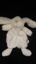 358/ doudou plat lapin blanc BOUCHARA EURODIF - état NEUF -