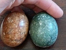 2 OEUFS MARBRE ANCIEN 1 ABIME