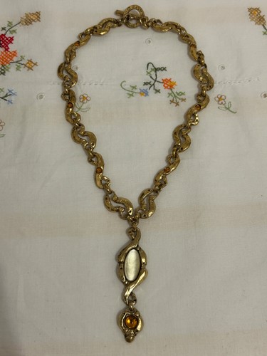 Collier métal doré vintage - collier,