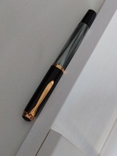 Stylo Plume Pelikan a Piston Marbré Gris Fountain Pen Grey Marbled 18K GP Trim