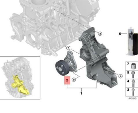 Pompe eau moteur - pompe, 1