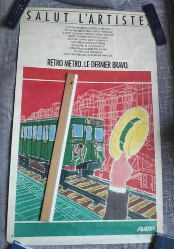 Rare affiche ratp salut - rare,