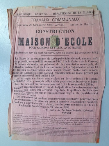 Affiche ancienne 1882
