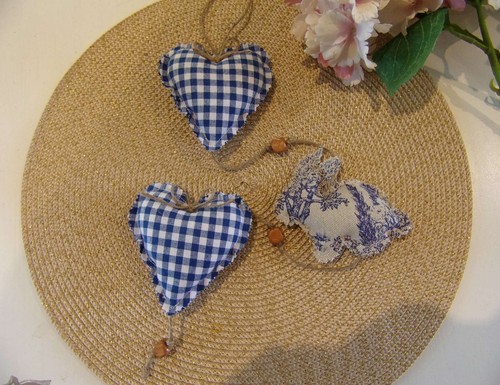 Guirlande tissu coeurs - en,
